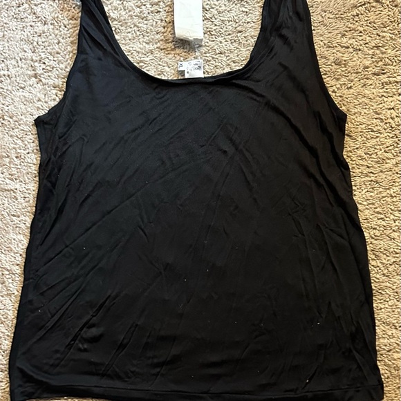 SILK TANK TOP BLACK SILKY DRESSY SIZE WOMEN’ S XL - Picture 2 of 4